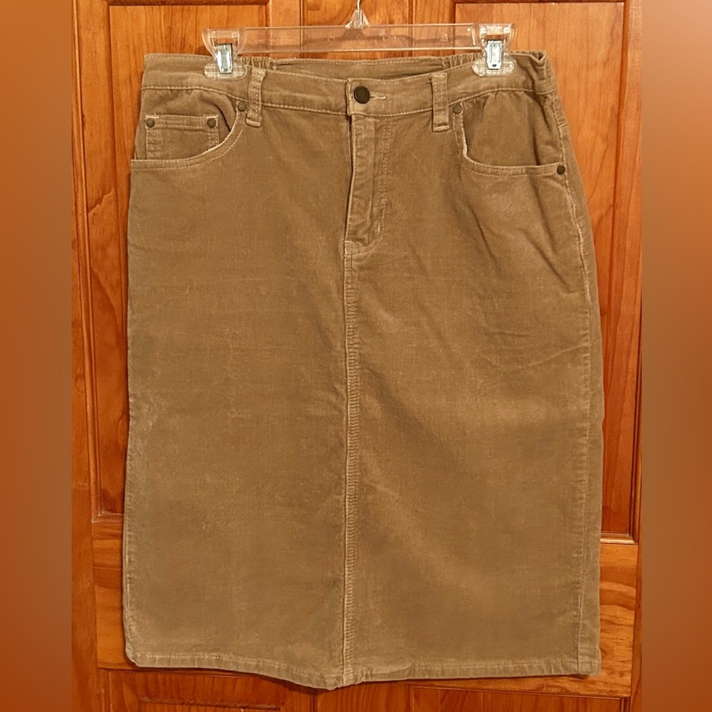 Anthony Richards Corduroy Pencil Skirt in Tan
